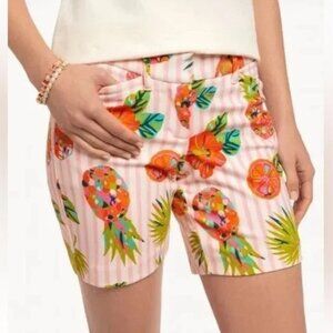 Spartina 449 Carolina Short Moreleand Pineapple Hibiscus Large Stretch Preppy